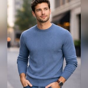 NWT Giesswein Austria Mens Lambs Wool Basics Pullover Sweater Round Neck Large